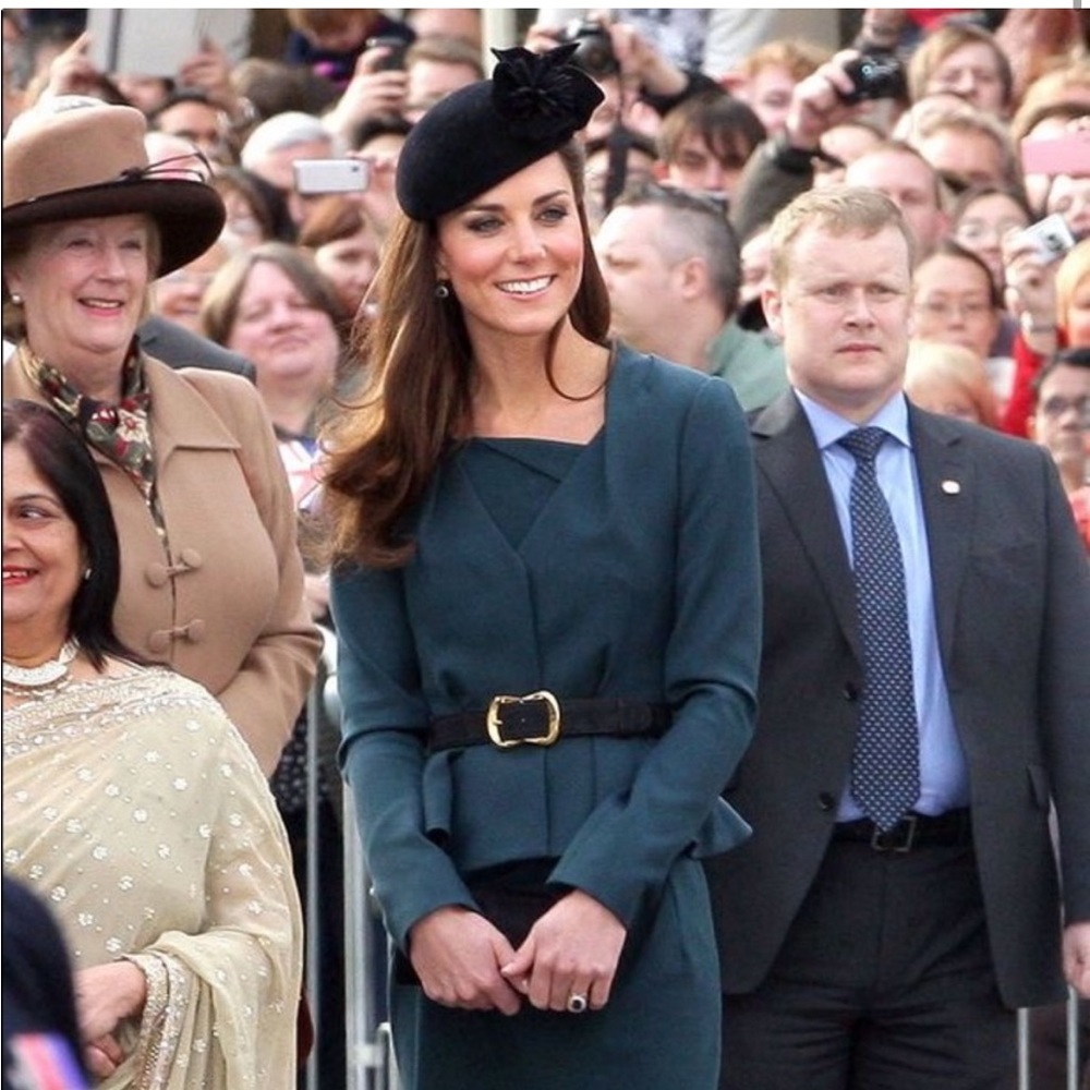 Kate Middleton LK Bennet suit size 2 jacket plus dress Saskia Evergreen green